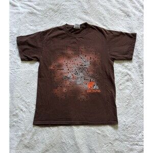 Vintage Y2K Cleveland Brown Pixel Helmet Graphic T-shirt Size Medium